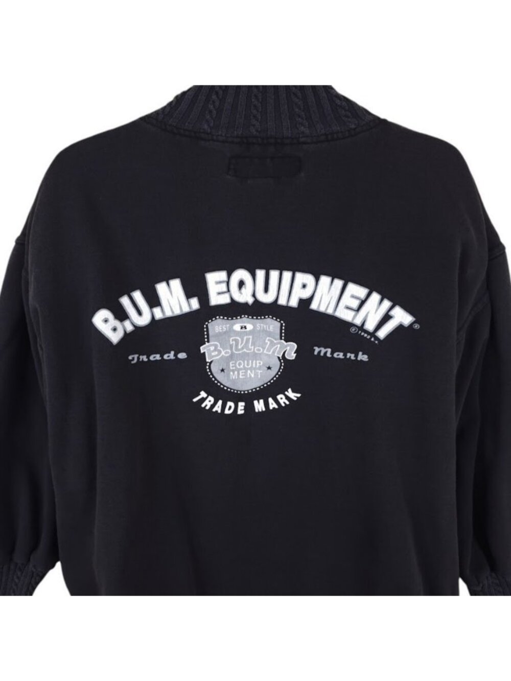 Vintage BUM Equipment Sweatshirt Mens Size Large Black 90s B.U.M. Streetwear